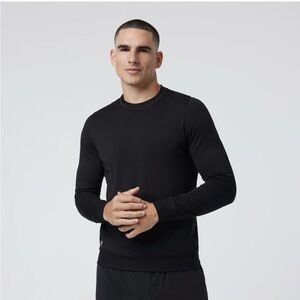 Vuori Ponto Performance Crew Shirt Long Sleeve Top Black Heather DreamKnit Sz XL